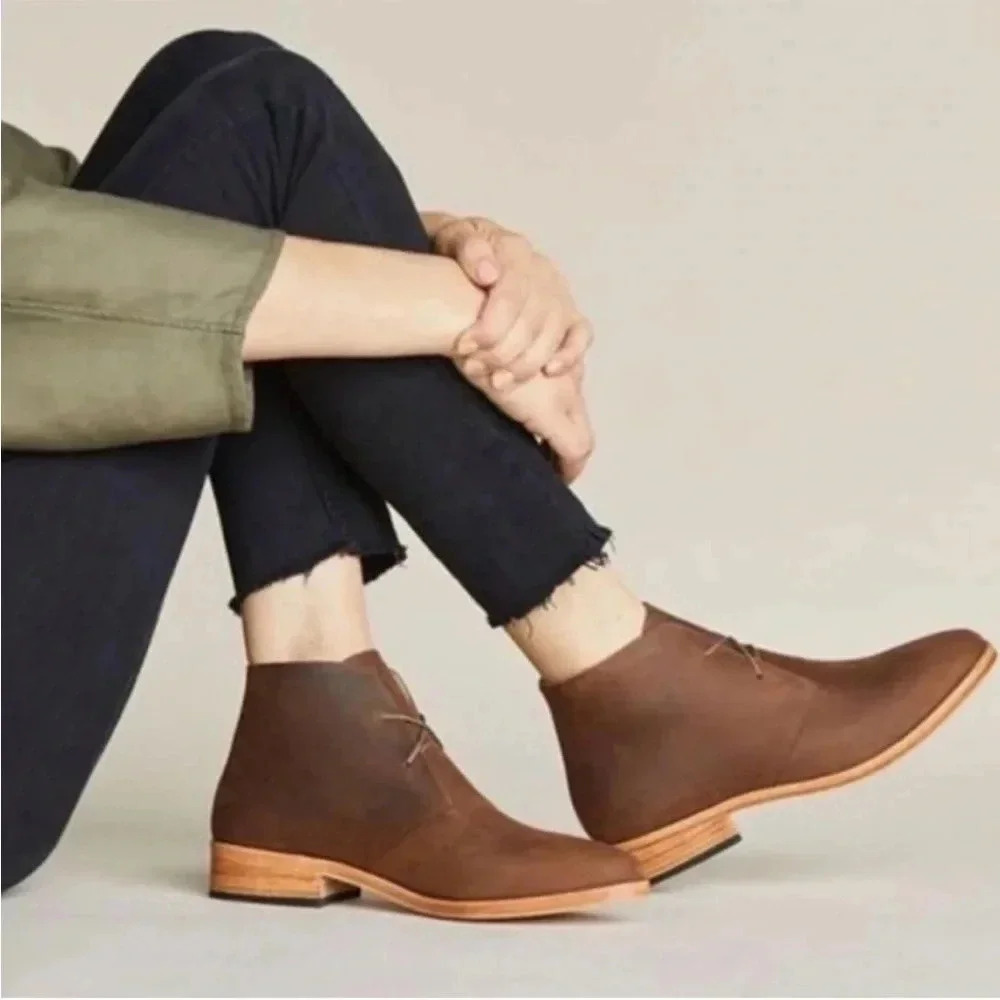 Nisolo Isa Chukka Ankle Lace Up Boot Brown Leather Women’s Size 8